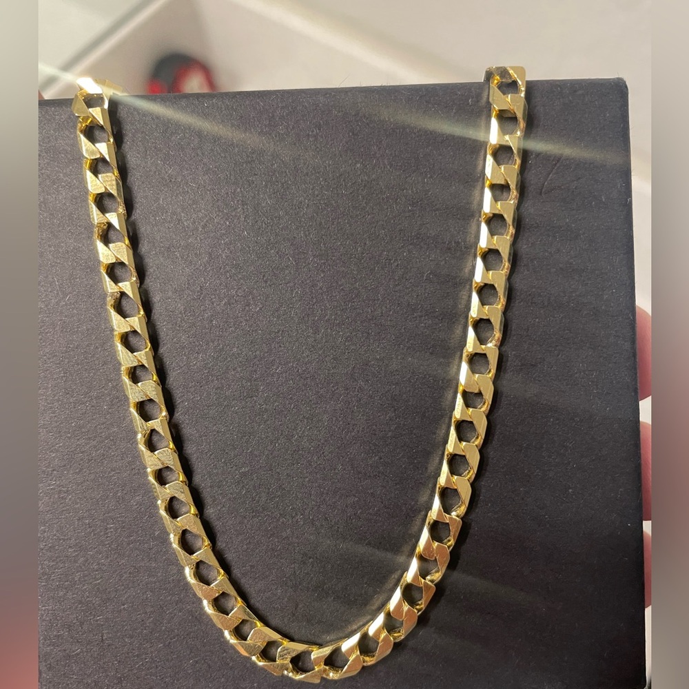 22in Monaco chain 14k gold over 925 silver